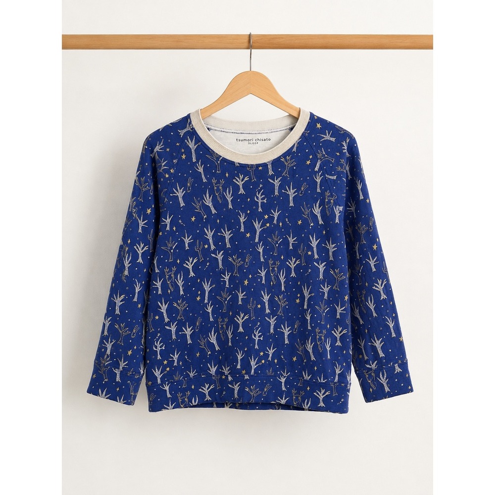 TSUMORI CHISATO Sleep Illustrated Whimsical Tree Rabbit Print Sweatshirt